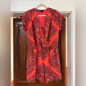 Banana Republic Red/Coral Paisley Jumpsuit